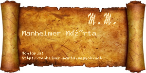 Manheimer Márta névjegykártya