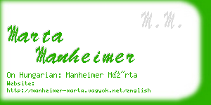 marta manheimer business card